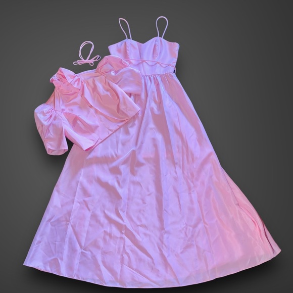 c r o w n :: Rare True Vintage Princess Satin Gown Bolero Jacket ILGWU - Picture 8 of 16